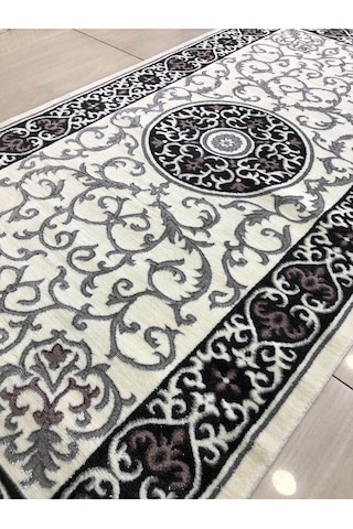 Saray Halı Vizyon 11503 Rs8 100X200 Gri Pudra Göbekli 2 Mt Yolluk