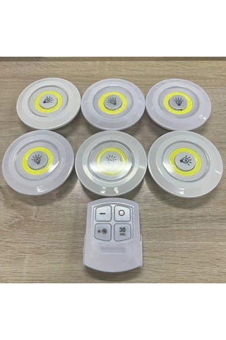 Beyaz Işık 3 Parça 6 Adet/3 Adet Akıllı Kablosuz Led Dolap Işıkları Cob Gece Lambası Uzaktan Kumanda İle - Gardırop, Mutfak Ve Daha Fazlası İçin Mükemmel