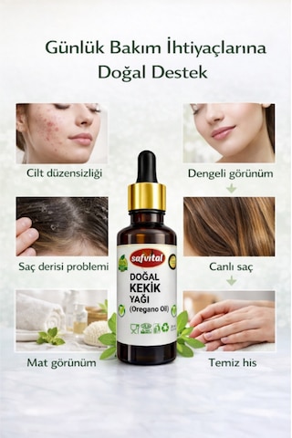 Safvital Kekik Yağı Bitkisel Bakım Yağı 20 Ml Cilt Saç Bakımı Günlük Kullanım Doğal Bakım Yağı