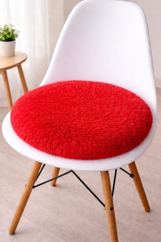 2 Adet Yuvarlak Sandalye Minderi 40cm Kırmızı Kırmızı