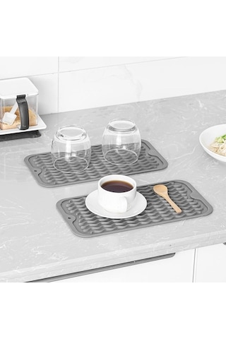 Ulzyvf Silikon Mutfak Matı, Mat Kurutma İçin Gri-a Gri Çok Bulaşık Amaçlı Yw Gri