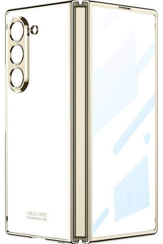 Zore Galaxy Uyumlu Z Fold 6 Kılıf Msra Full Camlı Kıpta Kapak-gold Gold