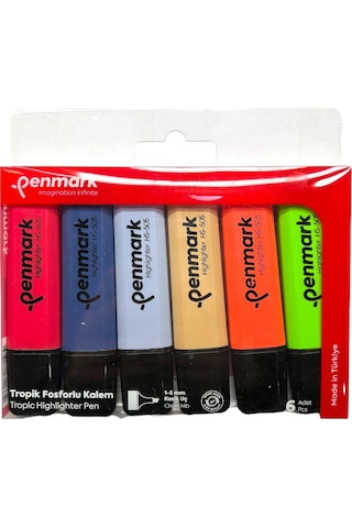 Penmark Fosforlu Kalem 6'lı Asetat Karışık Renk Tropik 86831817711334 Hs-505-6t 709705 Çok Renkli
