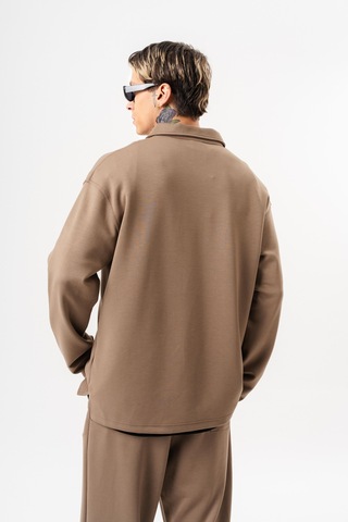 Respire Erkek Yarım Fermuarlı Modal Sweatshirt Vizon