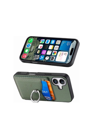 Kart Yuvalı, Halka Tutuculu, Standlı Ve Telefon Korumalı İphone 16 Kılıfı Diğer