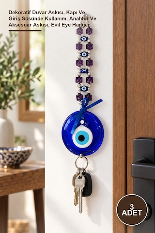 3 Adet Nazar Boncuğu Askılık Dekoratif Duvar Askısı, Kapı Ve Giriş Süsünde Kullanım, Anahtar Ve Aksesuar Askısı, Evil Eye Hanger Diğer 3 Adet Nazar Boncuğu Askılık Dekoratif Duvar Askısı, Kapı Ve Giriş Süsünde Kullanım, Anahtar Ve Aksesuar Askısı, Evil Eye Hanger Diğer