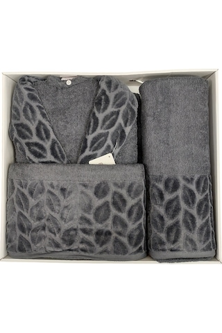 Nurpak Tek Kişilik Bornoz Seti Şalyaka-hazal Antrasit Beden Xl-xxl Anrasit