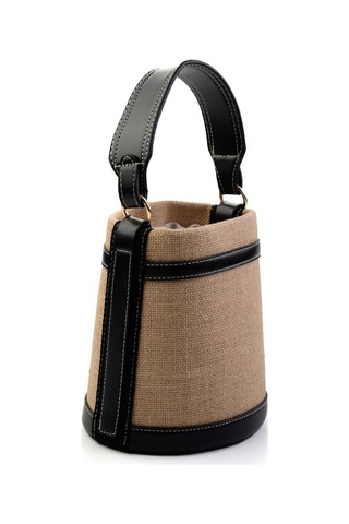 Bej Siyah Kadın Postacı Çanta C06573060018 Siyah