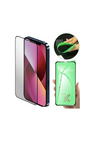 Apple Uyumlu iPhone 13 Mini Ekran Koruyucu Seramik Nano Cam Esnek Tam Full Kaplayan Kırılmaz