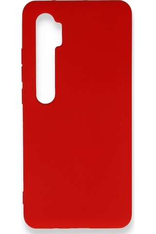 Xiaomi Mi Note 10 Lite İçi Kadife Kaplı Esnek Silikon Kapak Ryc/ Nano Lansman Kirmizi