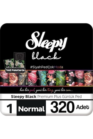 Sleepy Black Premium Plus Günlük Ped Normal 8 x 40'lı