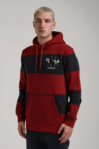 Kapüşonlu Bordo Slim Fit Full-zip Sweatshirt 24fwm64077 Bordo