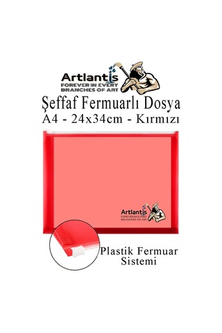 A4 Şeffaf Fermuarlı Dosya Kırmızı 1 Adet Pvc Fermuarlı Evrak Dosyası 24x34cm Çıtçıtlı Belge Evrak Dosyası Ofis Büro Okul