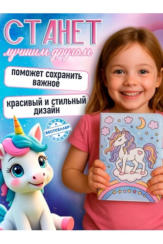 Bestseller Kızlar İçin Manyetik Kapaklı A5 Defter Unicorn 177714613 Açık Mavi