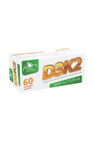 Torq Nutrition D3k2 1000 IU 11.25 Mcg 60 Yumuşak Kapsül