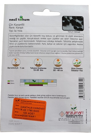 Nesil Tohum Çin Karanfili Tohumu 100 Adet