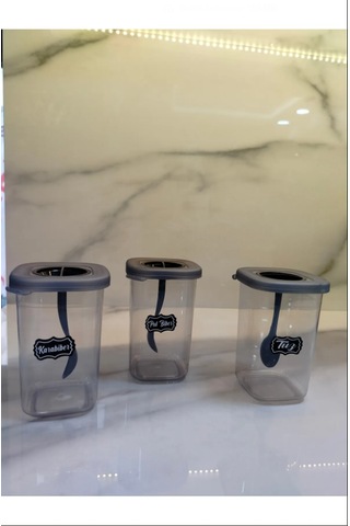 Mdklife Kendinden Kapaklı Kaşıklı Baharat Seti Pvc 400ml Beyaz