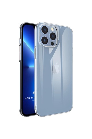 Microsonic Apple Uyumlu iPhone 13 Pro Max Kılıf Non Yellowing Crystal Clear Sararma Önleyici Kristal Şeffaf