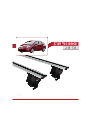 Toyota Prius Iıı Xw30 2009-2015 Arası İle Uyumlu Ace-4 Ara Atkı Tavan Barı Gri