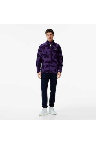 Adidas Terrex Multi Printed Full Zip Fleece Erkek Mor Yürüyüş Polar Jm0135