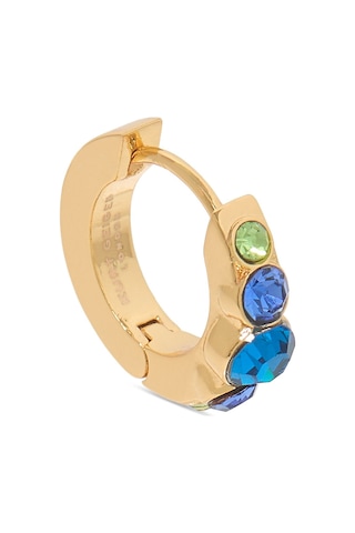 Gem Huggie Hoops 1.5x1.5 Cm Renkli Küçük Halka Küpeler, Şık Ve Zarif Tasarım Mavi