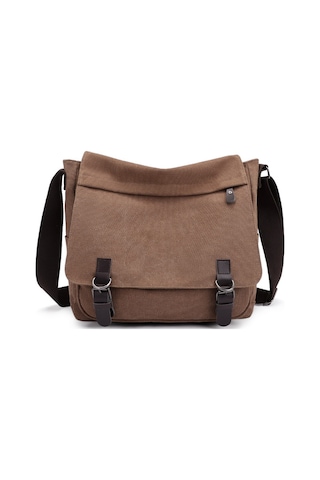 Erkek Çok Amaçlı Büyük Kapasiteli Kanvas Omuz Çantası X001 Kahverengi