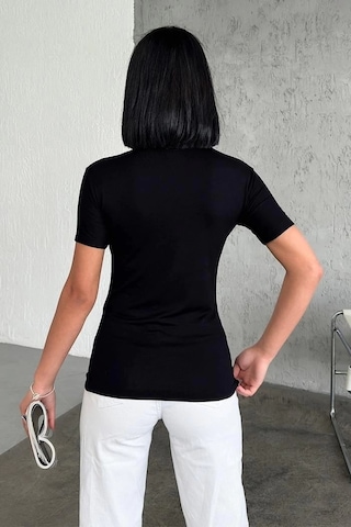 Online Kapsulavm Avm Alışveriş Rahat Ve Şık Kısa Kollu Bisiklet Yaka Likralı Viskon Penye Body Siyah Çok Renkli