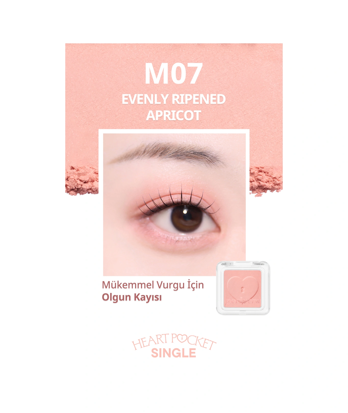 Peripera Heart Pocket Single M07 Evenly Ripened Apricot