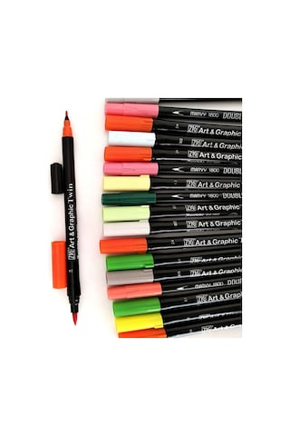 Zig Art&graphic Twin Tut-80 Ve Marvy Brush Kalem Seti-18 Adet Set