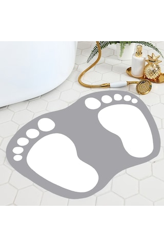 Eco Concept  Ayak İzi Kaymaz Taban Banyo Paspası  40 x 60 Gri