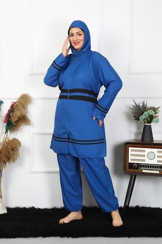 Akbeniz Büyük Beden Tesettür Mayo 7xl-8xl-9xl-10xl İndigo 55010-indigo İndigo