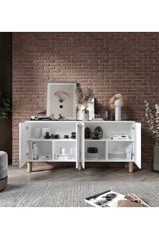 Duru 4 Kapaklı Çok Amaçlı Bohem Konsol, Bohem Yüksek Konsol