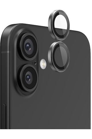 Apple Uyumlu iPhone 16 / 16 Plus Kamera Lens Koruyucu Siyah