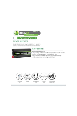 Solinved 12v 1000w Saf Sinüs İnvertör Slvp1000