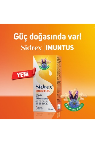 Sidrex Imuntus Zencefil Ekstresi Vitamin C Ve Çinko İçeren Takviye Edici Gıda 150 ML