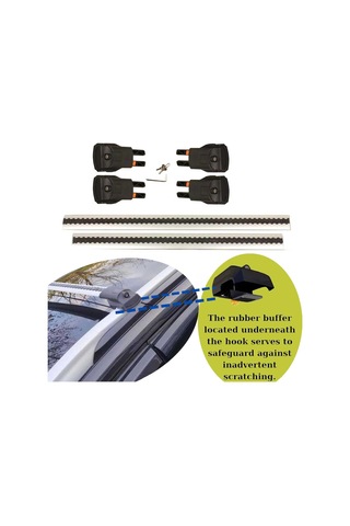 Cross Auto Accessorıes Oto Aksesuar- Citroen C5 Aircross Suv İçin T1 Model Ara Atkı Kilitlenebilir Portbagaj Taşıyıcı 2li Set Gri Renk