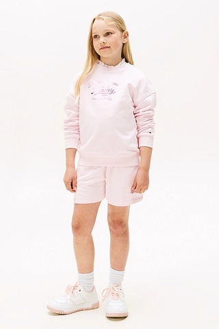 Kız Çocuk Yazı Baskılı Sweatshirt - Pembe Light Pink