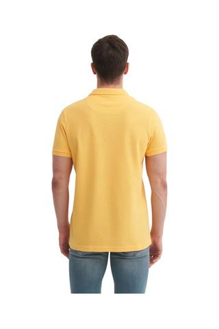 Cazador Erkek Polo Yaka Slim Fit Pike Düz Pamuklu Tişört Hardal