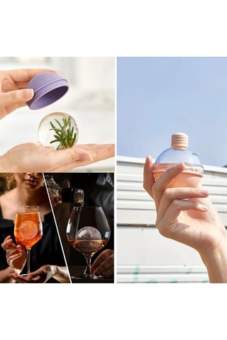 Hunili Altı Silikon Kolay Çıkabilen Büyük Boy Küre Buzluk 5224 Çok Renkli