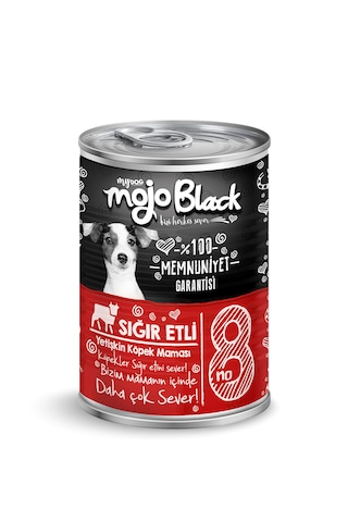 Mycat Mojo Black No:8 Tahılsız Sığır Etli Yetişkin Köpek Konservesi 12 x 400 G