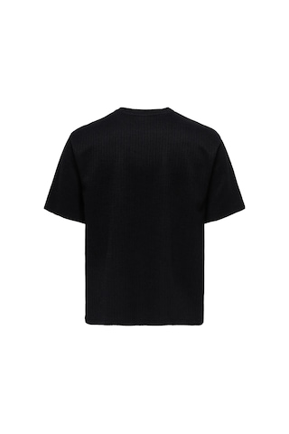 Only & Sons Erkek Jakarlı Bisiklet Yaka Siyah T-shirt - 22037430