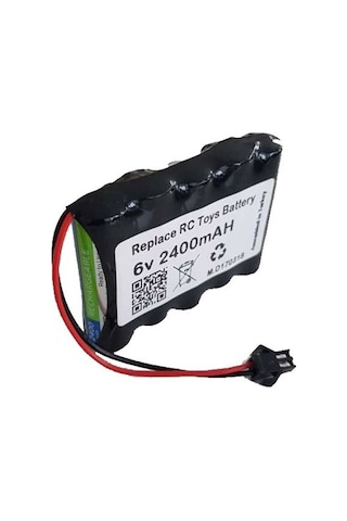 6v 2400mah Oyuncak Araba Bataryası Siyah Soketli.
