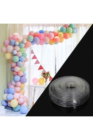 Balon Şişirme Pompası-Balon Zinciri 5 Mt-Balon Yapıştırma Sticker Balon Pompası + Balon Zİnçiri