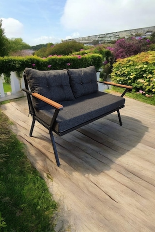 Pilocca Tekli Bahçe,balkon Mobilyası 2'li 60x120cm Antrasit