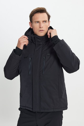 AC&Co / Altınyıldız Classics Erkek Standart Fit Normal Kesim Kapüşonlu Mont Siyah