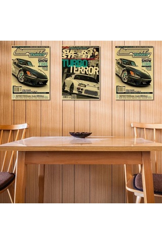 Retro Japon Yarış Arabaları Duvar Posteri 29 X 21 Cm
