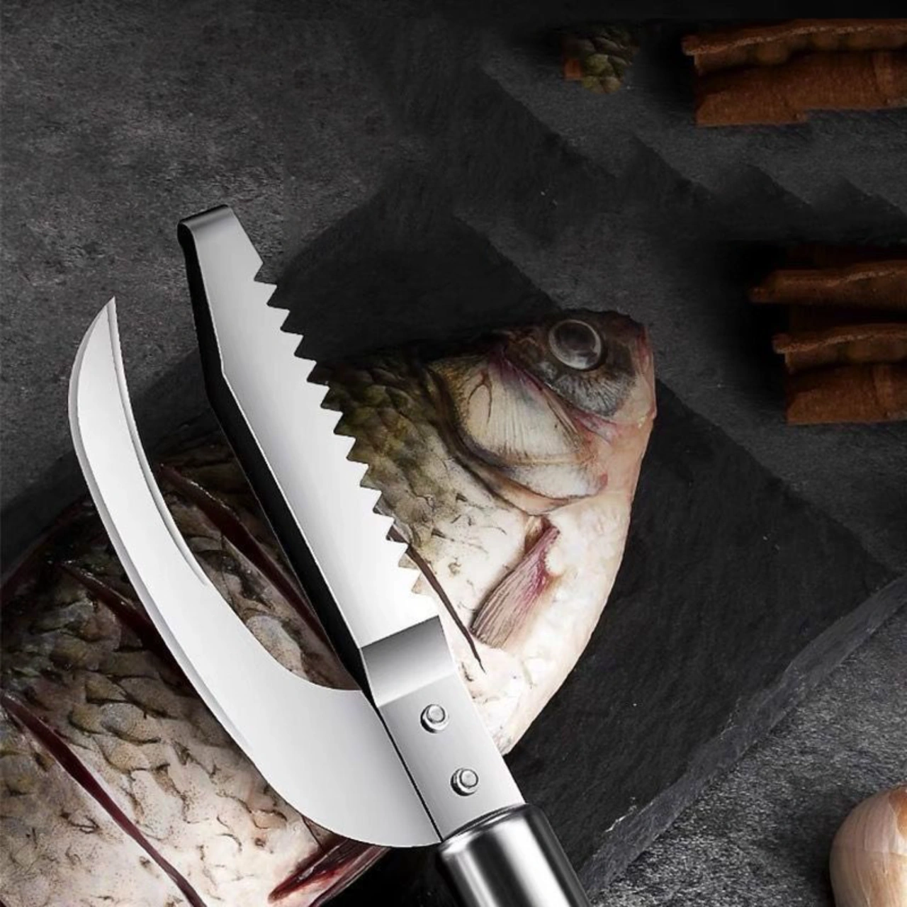 Qingmipy 3'lü Çelik Balık İşleme Seti: Yüzük Kırıcı, Solungaç Ve Bağırsak Açıcı Mutfak Gereci 2 Parça Gümüş