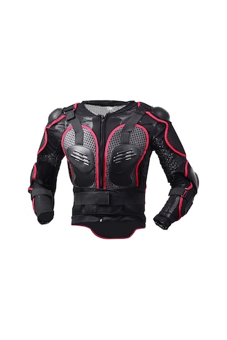 Sones Ghost Racing F060 Motosiklet Zırh Binme Dişli Göğüs Koruyucu Dirsek Pedi Düşme Koruma Elbisesi 3XL Kırmızı - Siyah