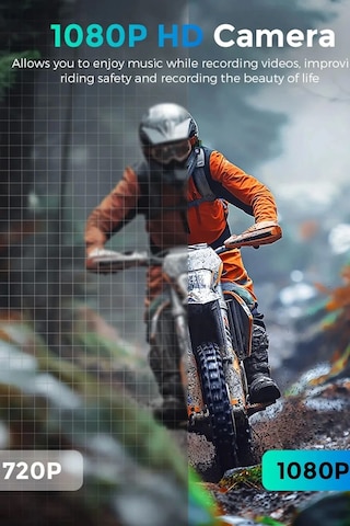 Bt68 Motosiklet Kask Bluetooth Kulaklık 1080p Kamera Ses Kontrolü Video Kayıt Özellikli İntercom