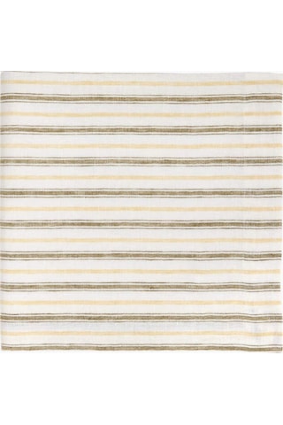 Crate & Barrel Jake Arnold Brighton Peçete, %100 Avrupa Keteni Renkli Çizgili Tasarım Runner Bej 55 X 55